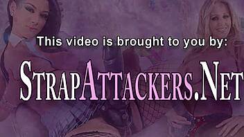 Latina babe in strapon gets jizzed