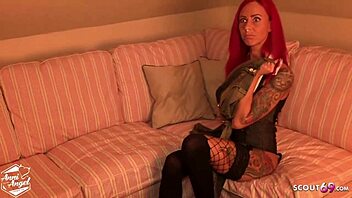 Rough and candid German stepdaughter experiences taboo stepdad's cock