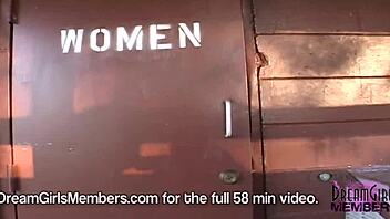 this raver chick flashed her natural tits in public, risking it all