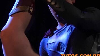 Surreal threesome with Batman, Wonder Woman, and Superman 😏