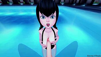 Hotel room sex with a crossdressing cartoon character
