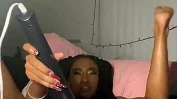 Ebony teen squirts from big black cock.