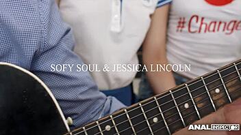 Ass inspection leads Sofy Soul to butt sex with Jessica Lincoln.