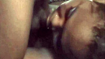 plump ebony woman performs oral in homemade setting