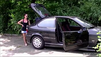 The slut from the parking lot knows where to park a cock