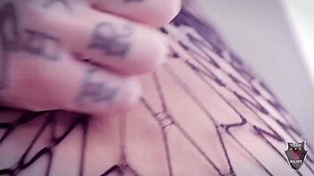 busty italian brunette chats with guys in fishnets