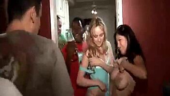 Lesbians with big tits enjoy outdoor party