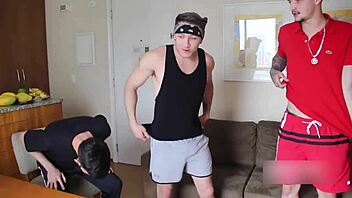 Big cocked gay men dominate a submissive slut in this hot gay porn video