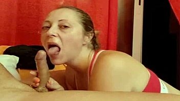 Why does the blonde Spanish girl love sucking cocks so much?