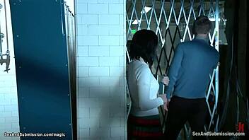 student bound tight for rough anal pounding by older man. her submission fuels the raw encounter.