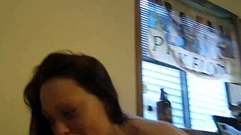 Ex-girlfriend sucking big cock, gagging and deepthroating with blonde big tits 😍