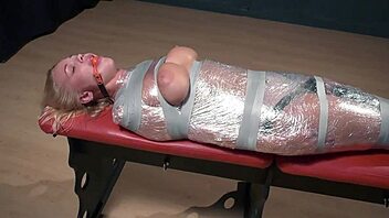 Big tits mummy gets wrapped and bound for a wild ride