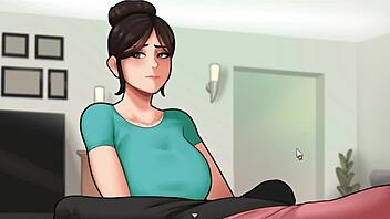 Mother-In-Law Gets Huge Cumshot On Dress During House Chores