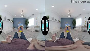 Wow! Skinny cheerleader rides huge dick in VR porn madness