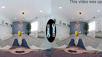 Wow! Skinny cheerleader rides huge dick in VR porn madness