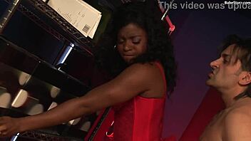 beautiful ebony babe in lingerie enjoys pussy fucking