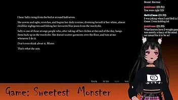 Vtuber lewdneko plays monster creampie