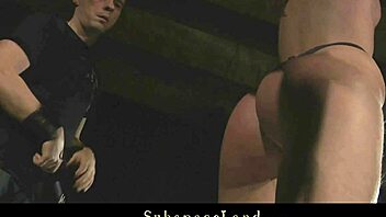 Teen Blonde Bound Slave Swallows Cumshot