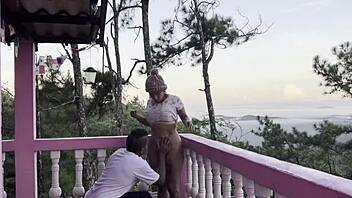 fucking my horny latina stepsister on the balcony with stunning view