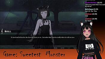 Vtuber lewdneko plays monster creampie