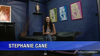 why is pretty chick stephanie cane riding cock sideways on sofa?