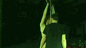 Teen Blonde Bound Slave Swallows Cumshot