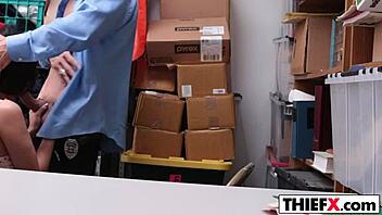 teen 18+ thief penelope reed punished with monster cock blowjob in office