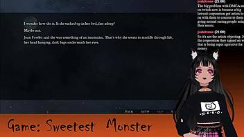 Vtuber lewdneko plays monster creampie