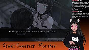 Vtuber lewdneko plays monster creampie