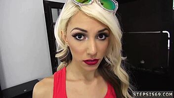 Teens first casting features suspended step sis in taboo blowjob pov