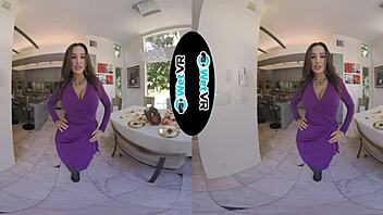 Wow! Skinny cheerleader rides huge dick in VR porn madness