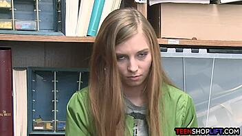 Teenage thief arrested by a pervy mall cop who had sex with her