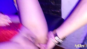 Heating up my girlfriend for my cousin to fuck her in my bed and cum on her face