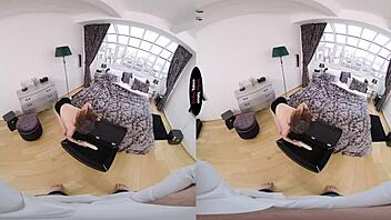 Brunette Rides Big Dildo in Taboo POV Session