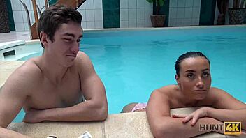 Lick and fuck with a European couple in a hidden camera video