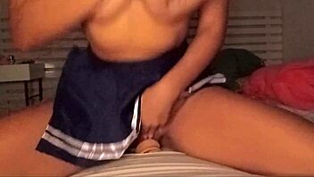 Look at that brunette student on her sex toy