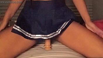 Look at that brunette student on her sex toy