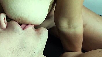 Amateur boobs licked closeup