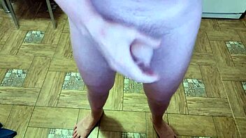 Living room massage with cute teen 18+ hunk leads to cock masturbation and orgasm