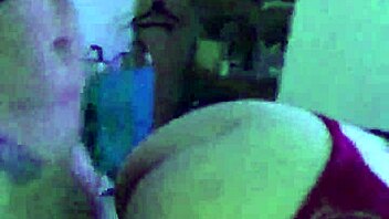 I watch as the little one takes that big cock from behind