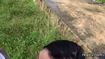 Czech girl seduced and fucked in public anal sex scene