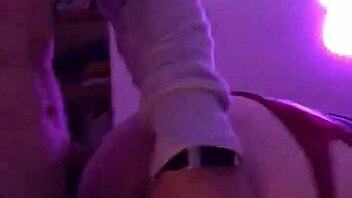 I watch as the little one takes that big cock from behind