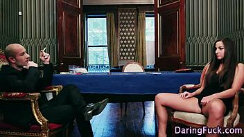 classy babe swallows cum after fingering and blowjob