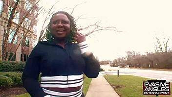 Hey, check out this horny black milf ripping clothes and licking cock in spooning blowjob 😏