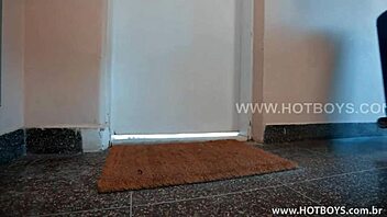 Blowjob and handjob combo leads to big black cock cumming