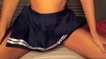 Look at that brunette student on her sex toy