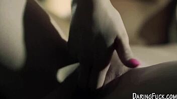 Euro lesbo intensely fingers pussy in stockings