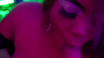 This ebony colombian babe gets fucked in the bar, sloppy oral leading to creampie cumshot.