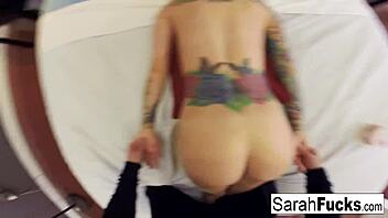 Sarah enjoys a steamy pov massage turning into intense fucking