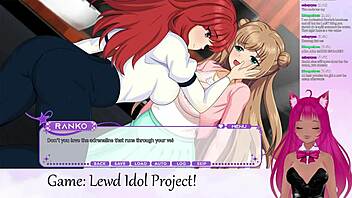 Hentai game streamer in lingerie